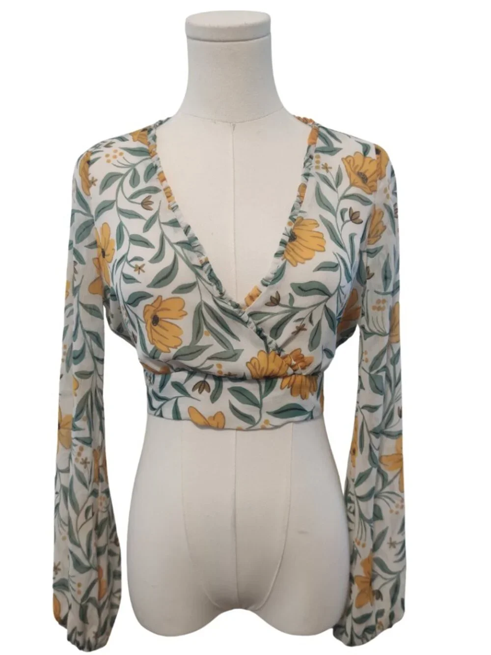 Zara Floral Wrap Crop Top